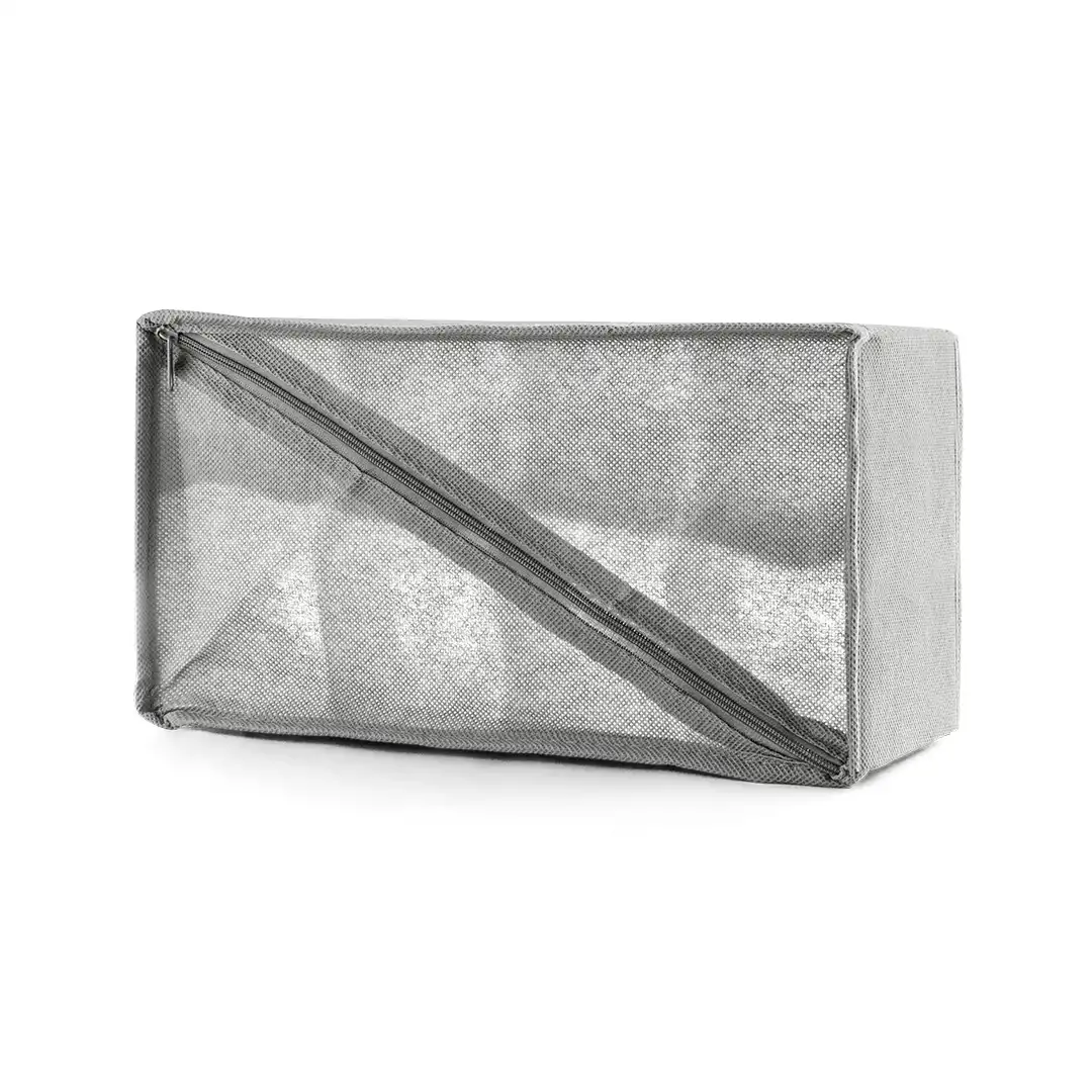 ORGANIZADOR DE GAVETA COM 8 DIVISÓRIAS DOBRÁVEL EM TNT – CINZA