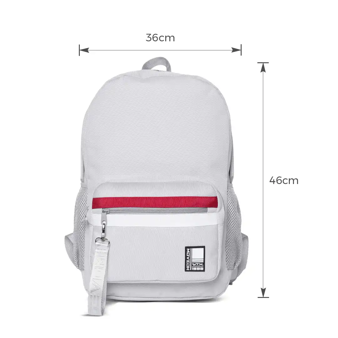 MOCHILA DE TECIDO COM 3 BOLSOS 46X36CM CINZA
