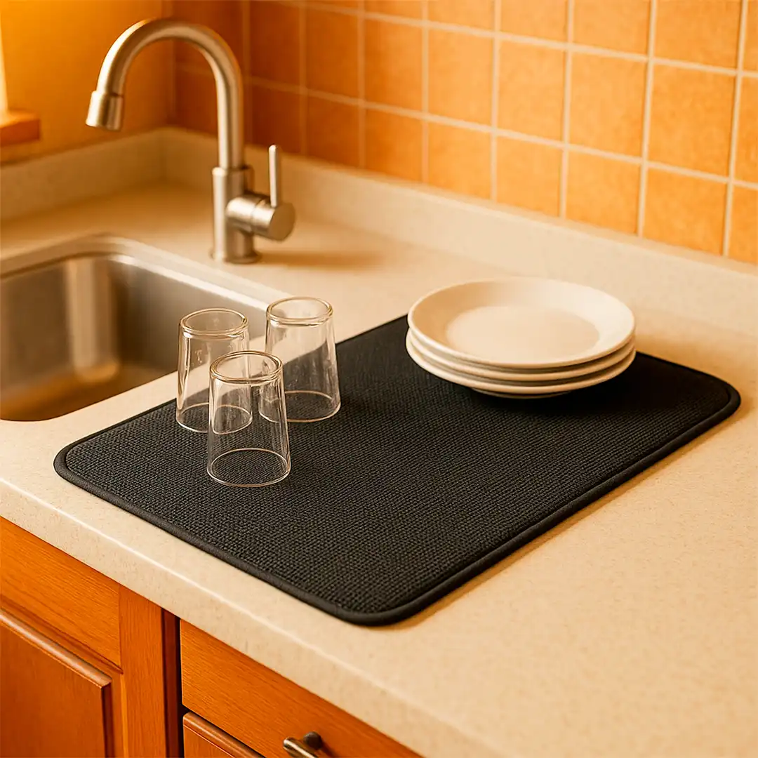 TAPETE ESCORREDOR DE LOUÇA EM MICROFIBRA – 40 × 50 CM - SORTIDOS