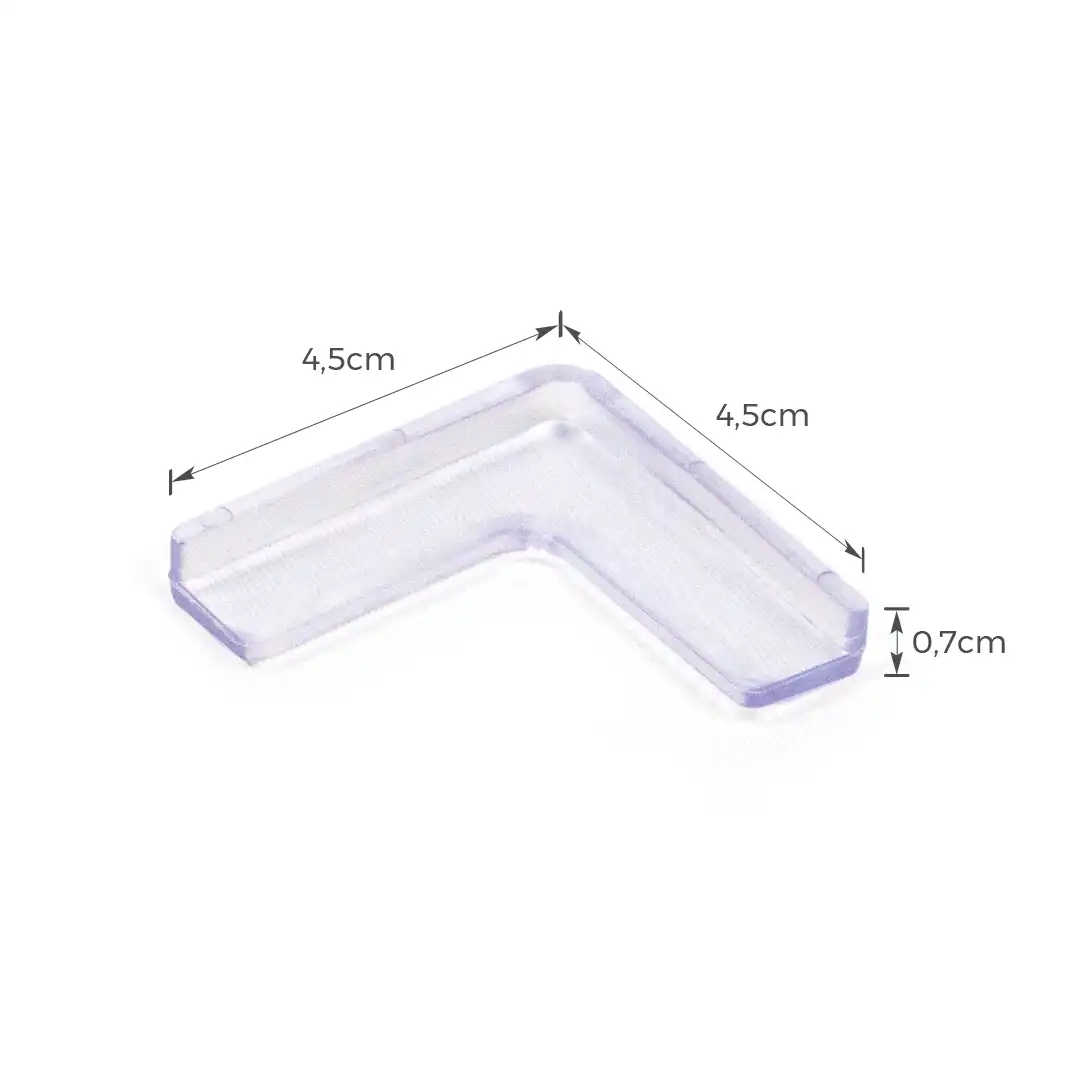 KIT 4 PROTETORES DE CANTO EM SILICONE TRANSPARENTE COM ADESIVO