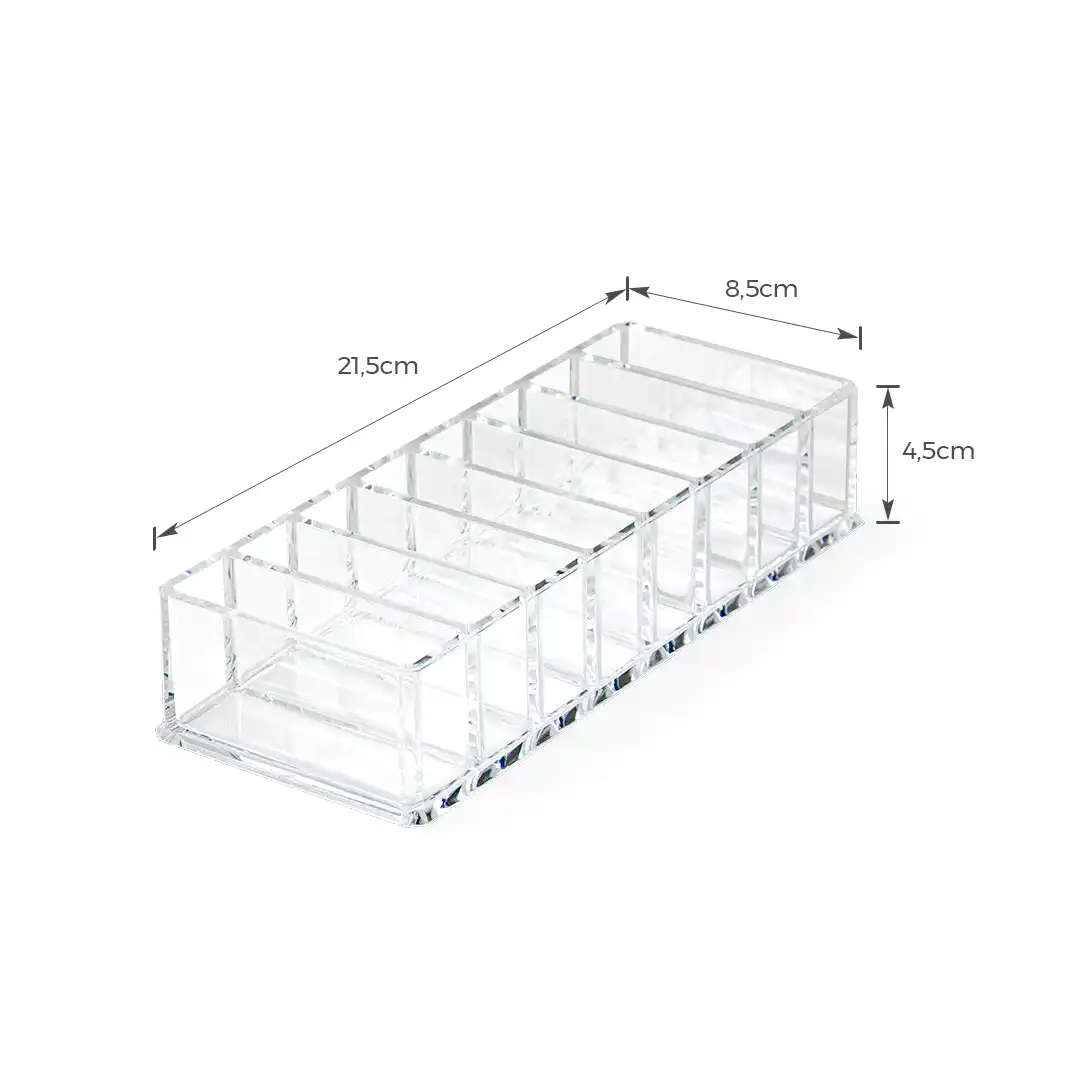 ORGANIZADOR RETANGULAR MULTIUSO PLÁSTICO TRANSPARENTE 21,5CM