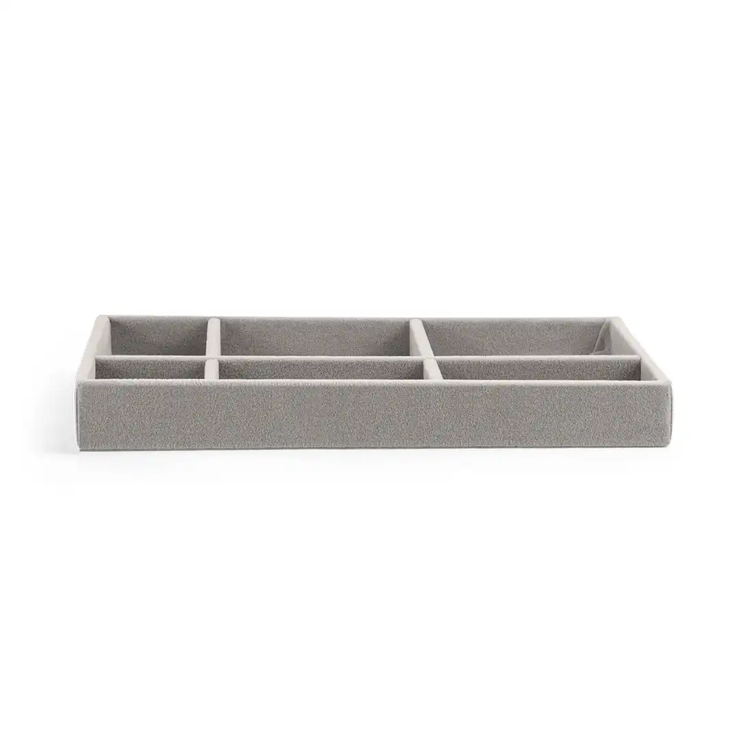 PORTA JOIAS DE MDF COM VELUDO 6 DIVISÓRIAS – 21x12,5x2,4CM
