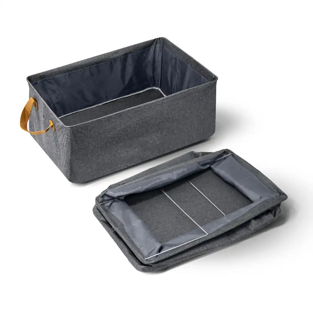 CESTO ORGANIZADOR DOBRÁVEL TECIDO 25L COM ALÇA E ESTRUTURA FIRME