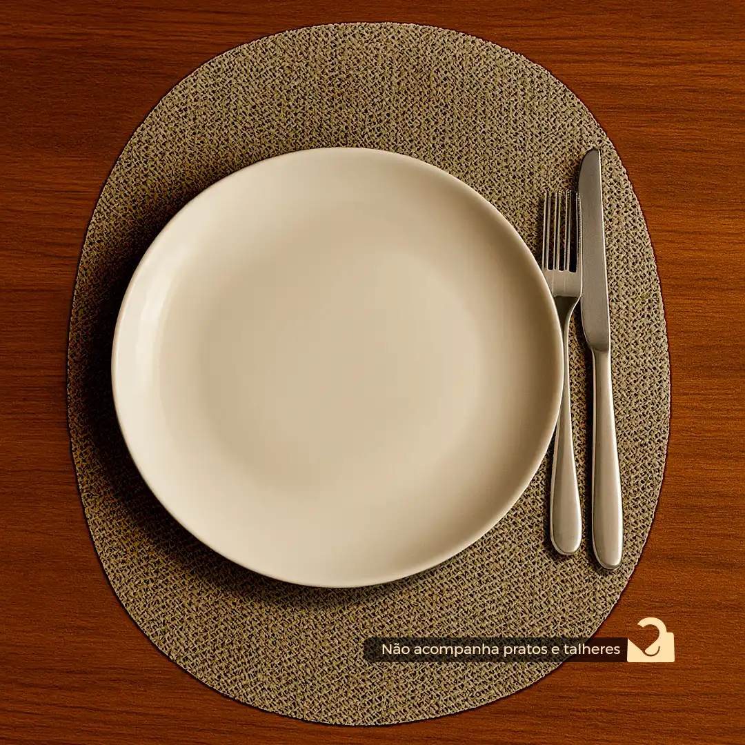 JOGO DE LUGAR AMERICANO OVAL MARROM – 4 UNIDADES PARA MESA