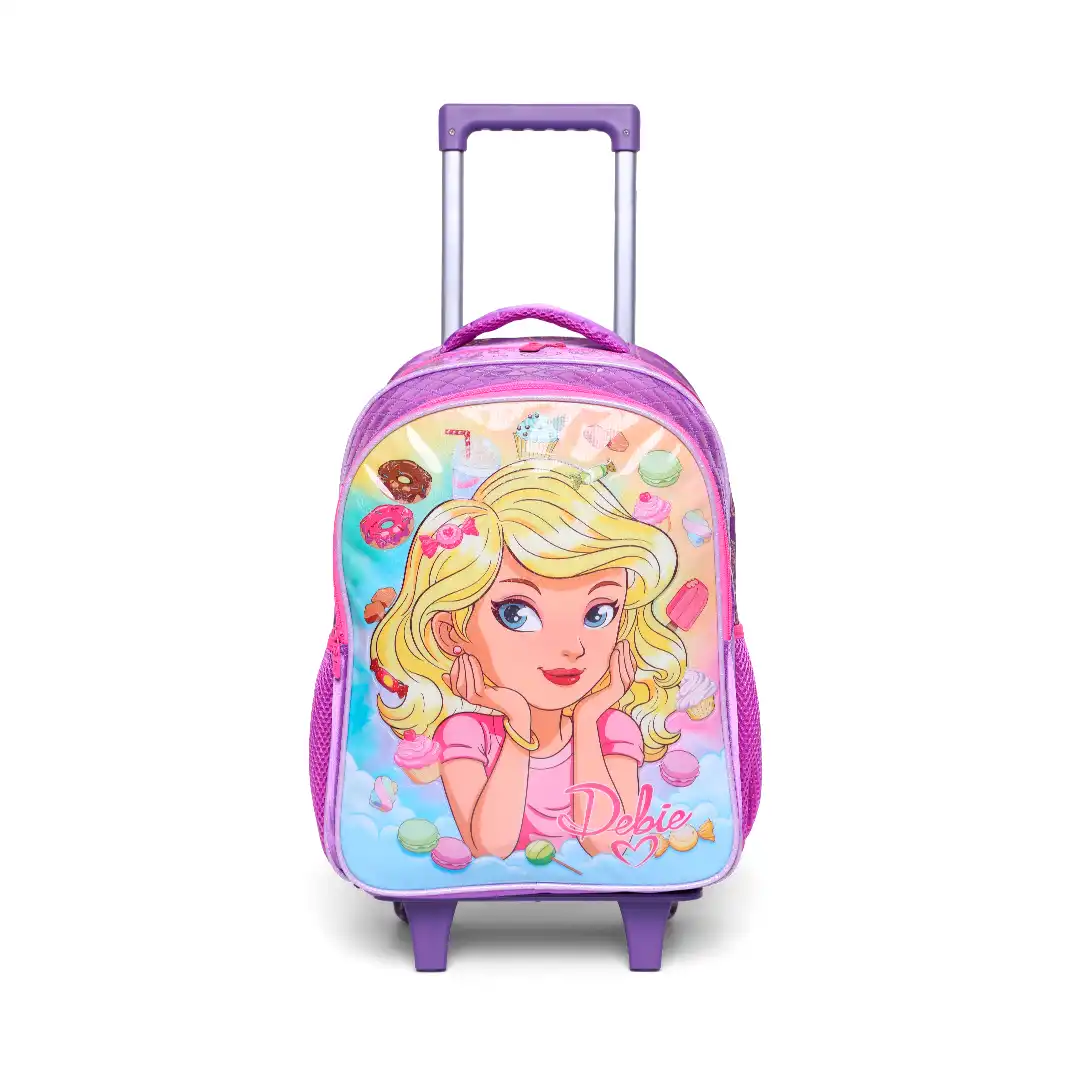 MOCHILA INFANTIL COM RODINHAS 47CM X 31CM ROXO