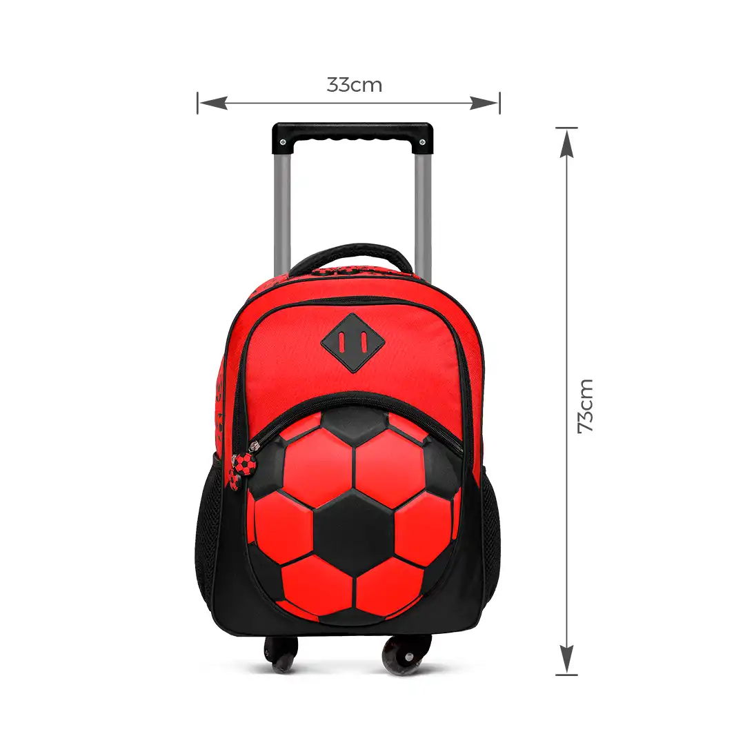 MOCHILA INFANTIL COM RODINHAS 50X33CM - VERMELHO