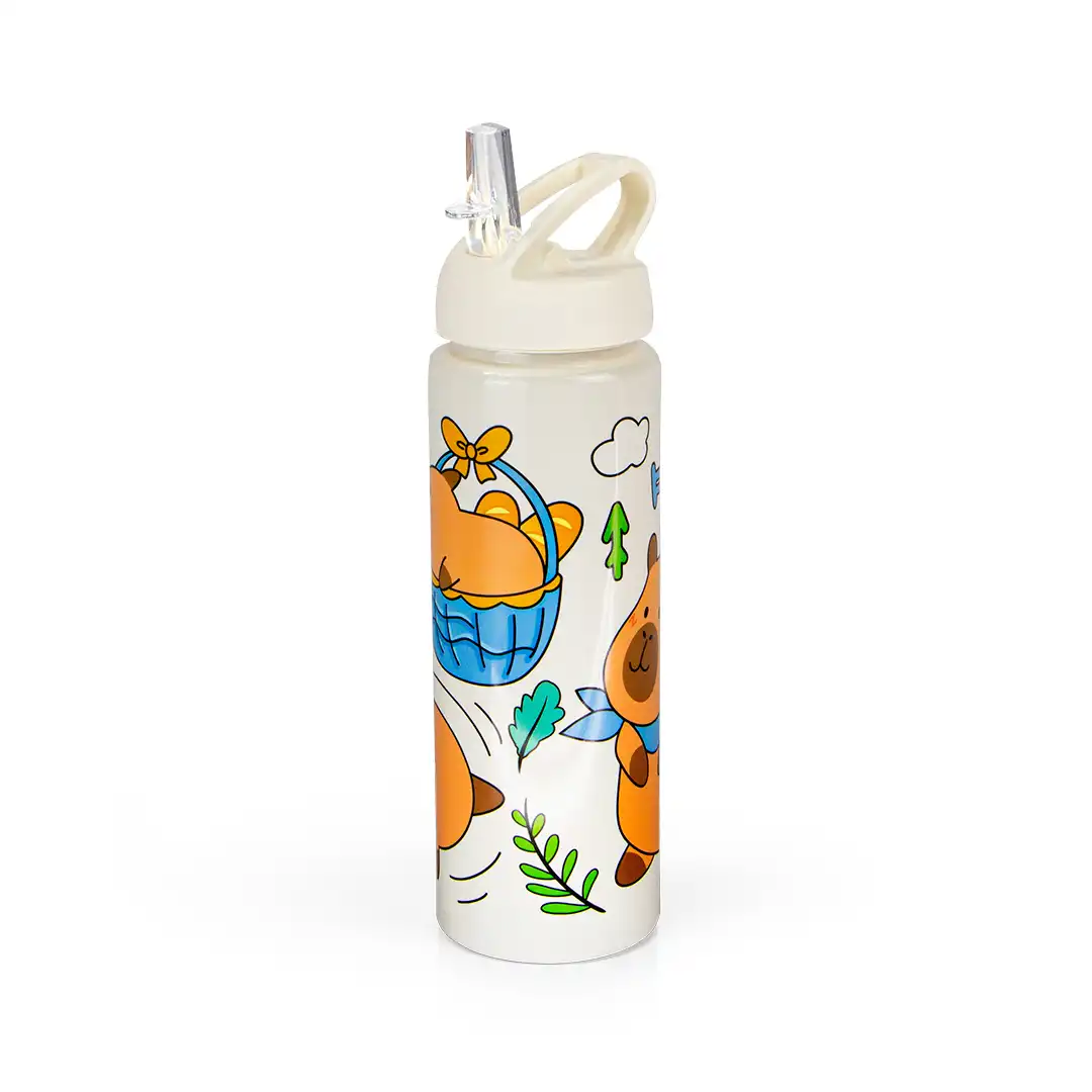 GARRAFA INFANTIL PLÁSTICA CAPIVARA 700ML BRANCO