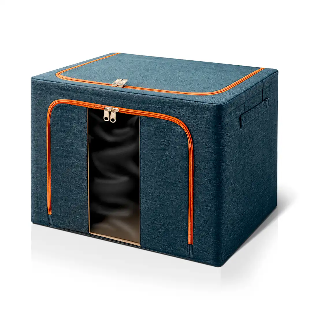 CAIXA ORGANIZADORA COM VISOR EM TECIDO – 50X40X33 cm