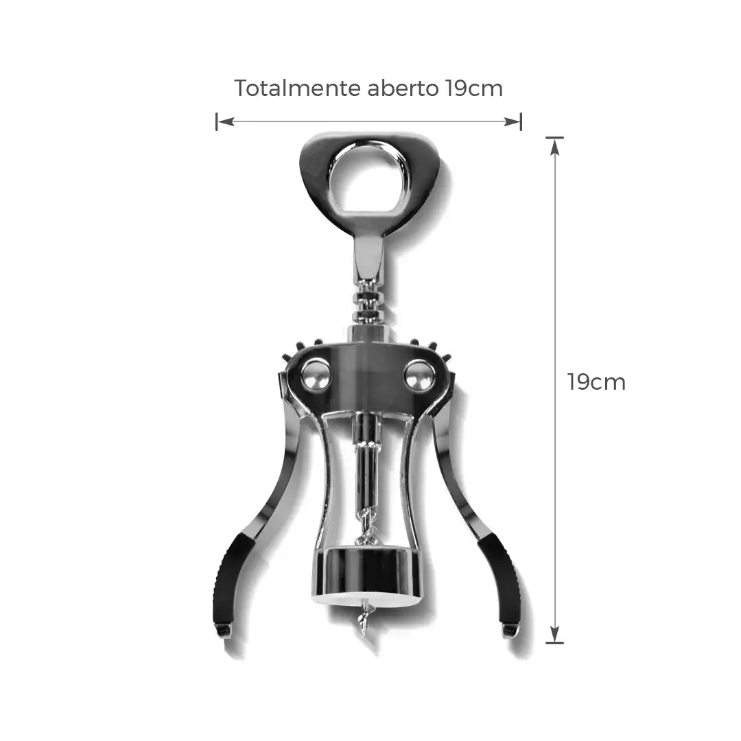 SACA-ROLHAS METÁLICO MULTIFUNCIONAL – ABRIDOR COM ALAVANCAS 19CM
