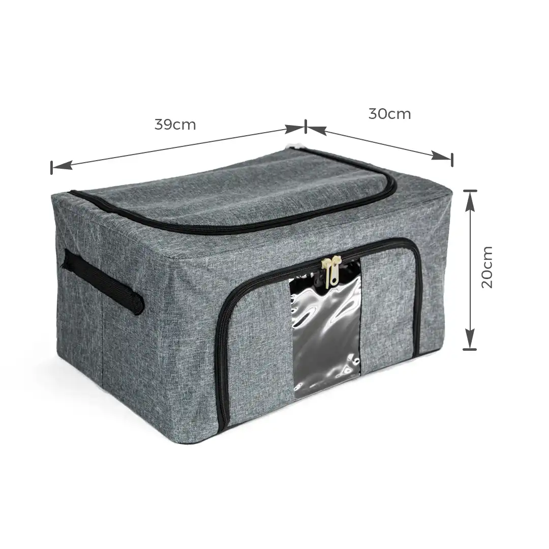 CESTO ORGANIZADOR DOBRÁVEL MULTIUSO DE TECIDO COM VISOR - 20 LITROS