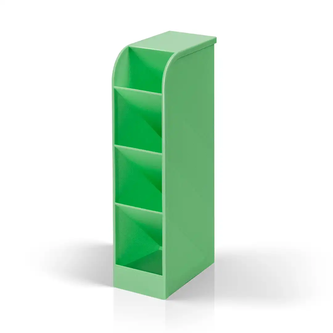 ORGANIZADOR MULTIUSO DE MESA EM PLÁSTICO VERDE COM 4 DIVISÓRIAS