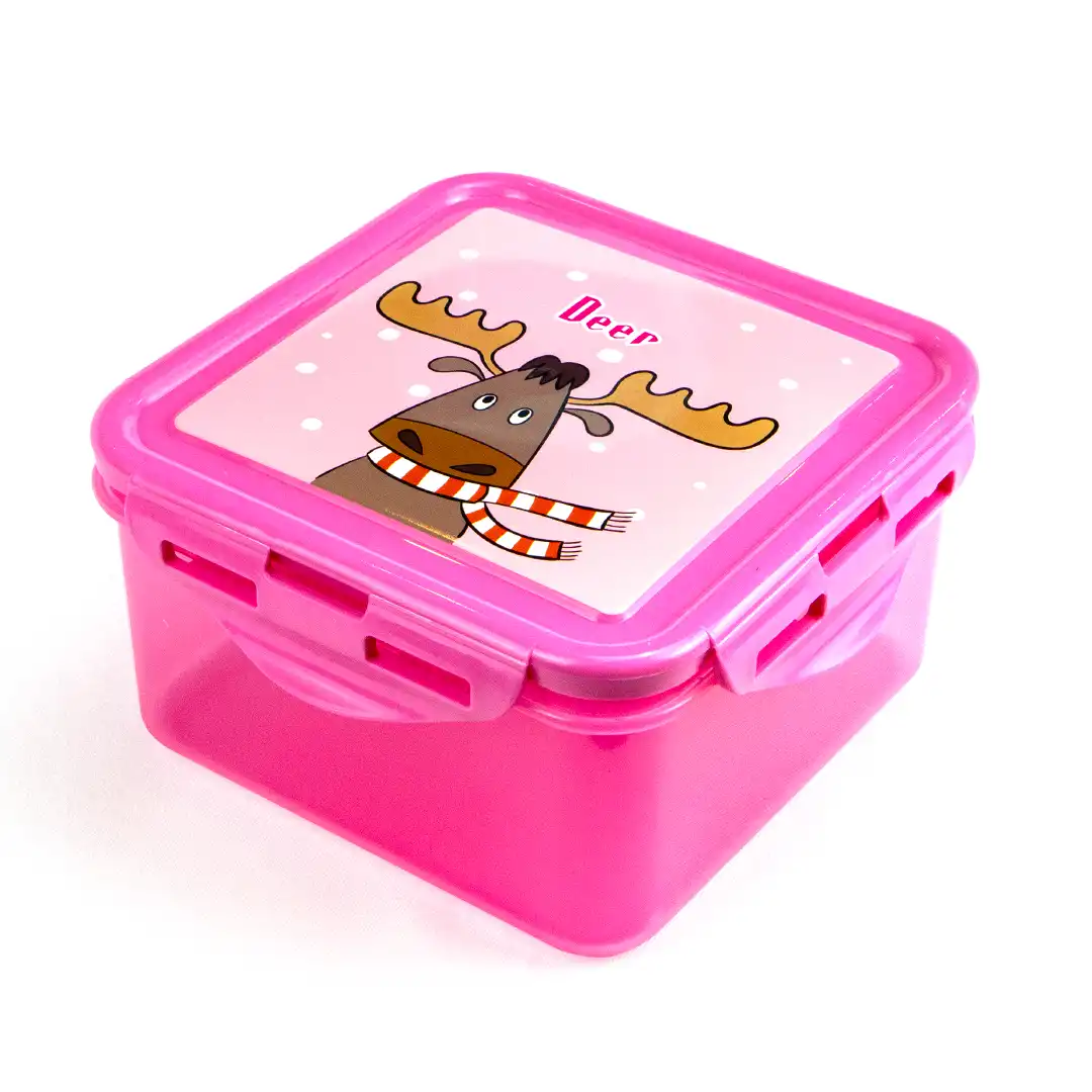 POTE LANCHERINHA INFANTIL QUADRADO COM TRAVA – 5 CORES SORTIDAS