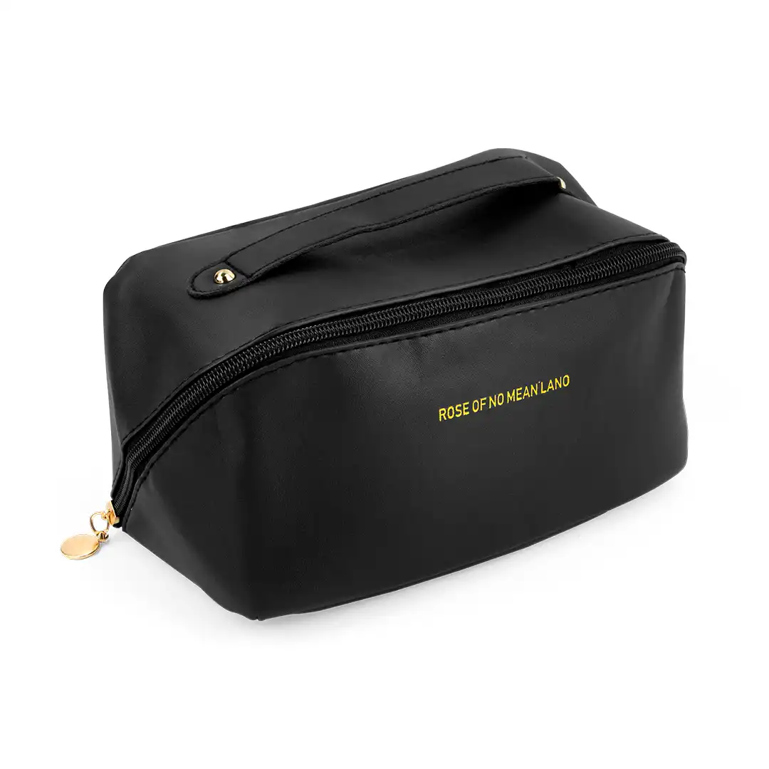 NECESSAIRE PVP COM ALÇA SUPERIOR E ZÍPER DOURADO