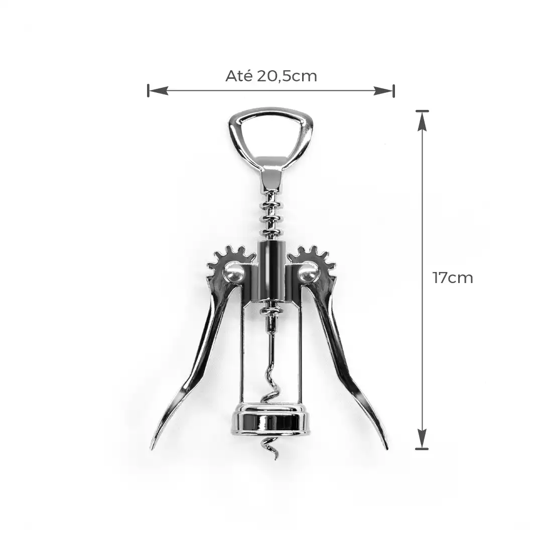 SACA-ROLHAS METÁLICO MULTIFUNCIONAL – ABRIDOR COM ALAVANCAS 17CM