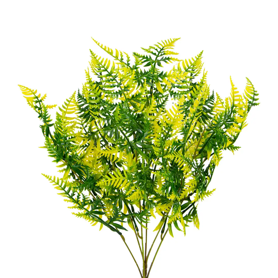 FOLHAGEM ARTIFICIAL SAMAMBAIA DECORATIVA AMARELO-ESVERDEADA 60CM
