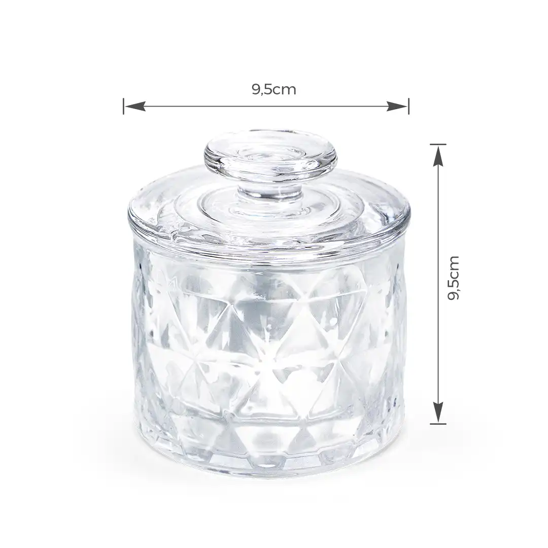 MANTEIGUEIRA DE VIDRO COM TAMPA – 9,5X9,5CM