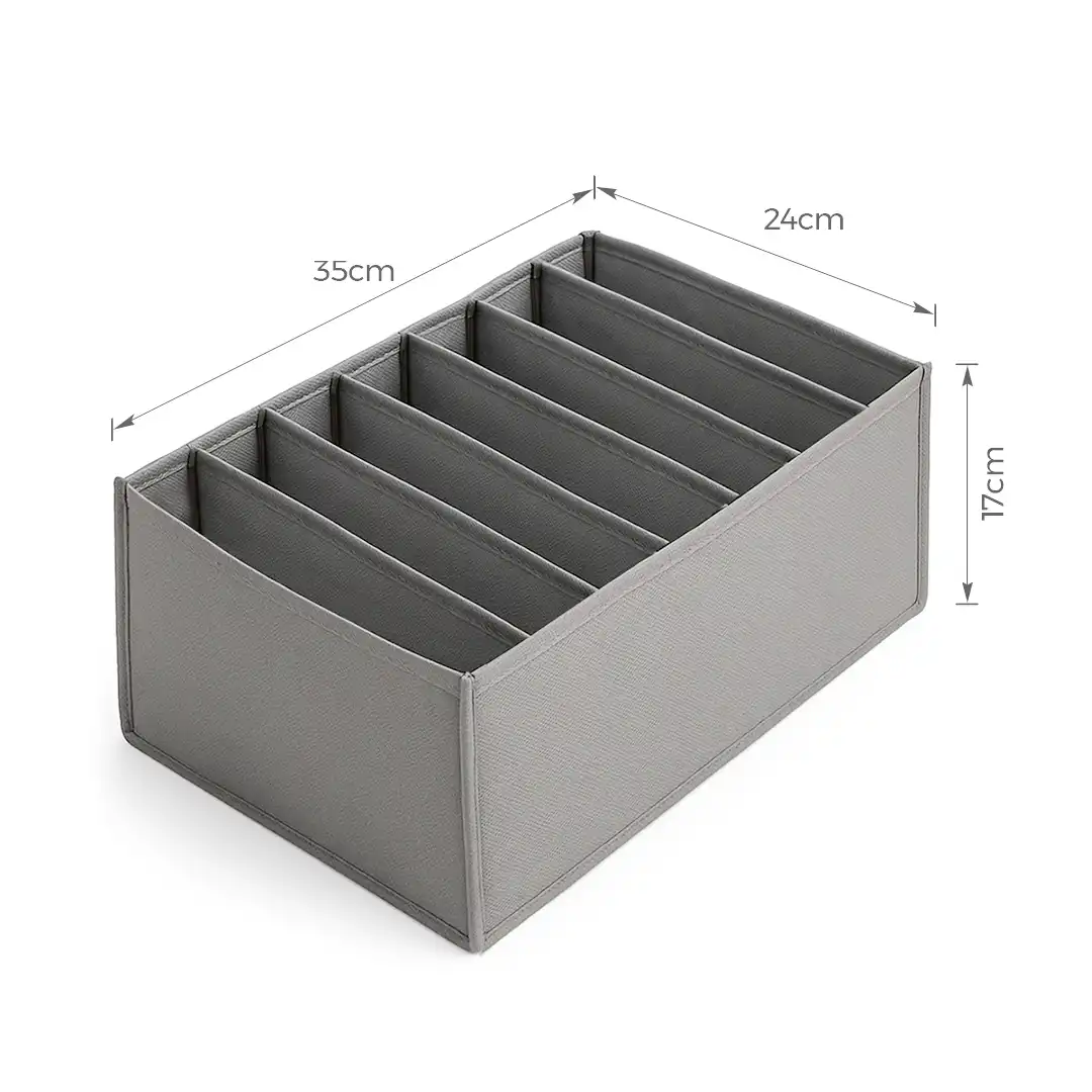 ORGANIZADOR MULTIUSO COM 7 DIVISÓRIAS DOBRÁVEL EM TNT – CINZA