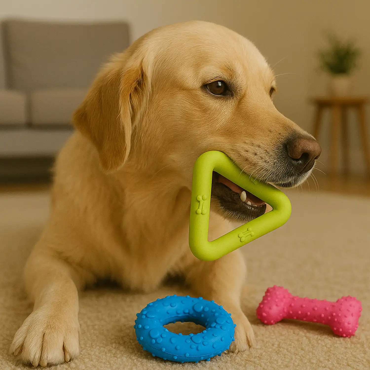 BRINQUEDOS MORDEDORES PET KIT TRIÂNGULO-ESTRELA-OSSO