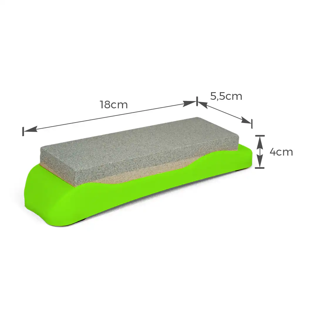 AMOLADOR DE FACAS COM BASE ANTIDERRAPANTE VERDE – 18CM