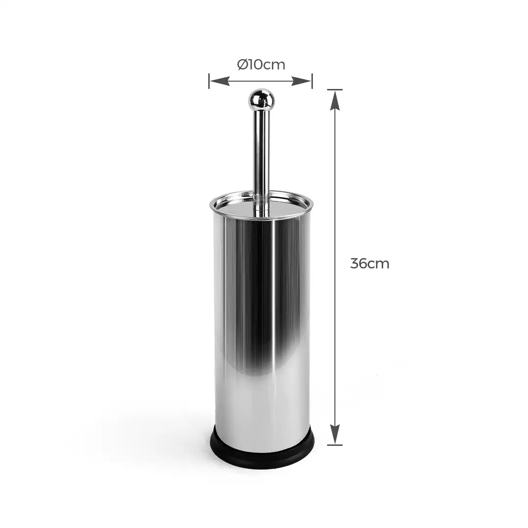 ESCOVA SANITÁRIA COM SUPORTE EM AÇO INOX E BASE PLÁSTICA – 36 CM