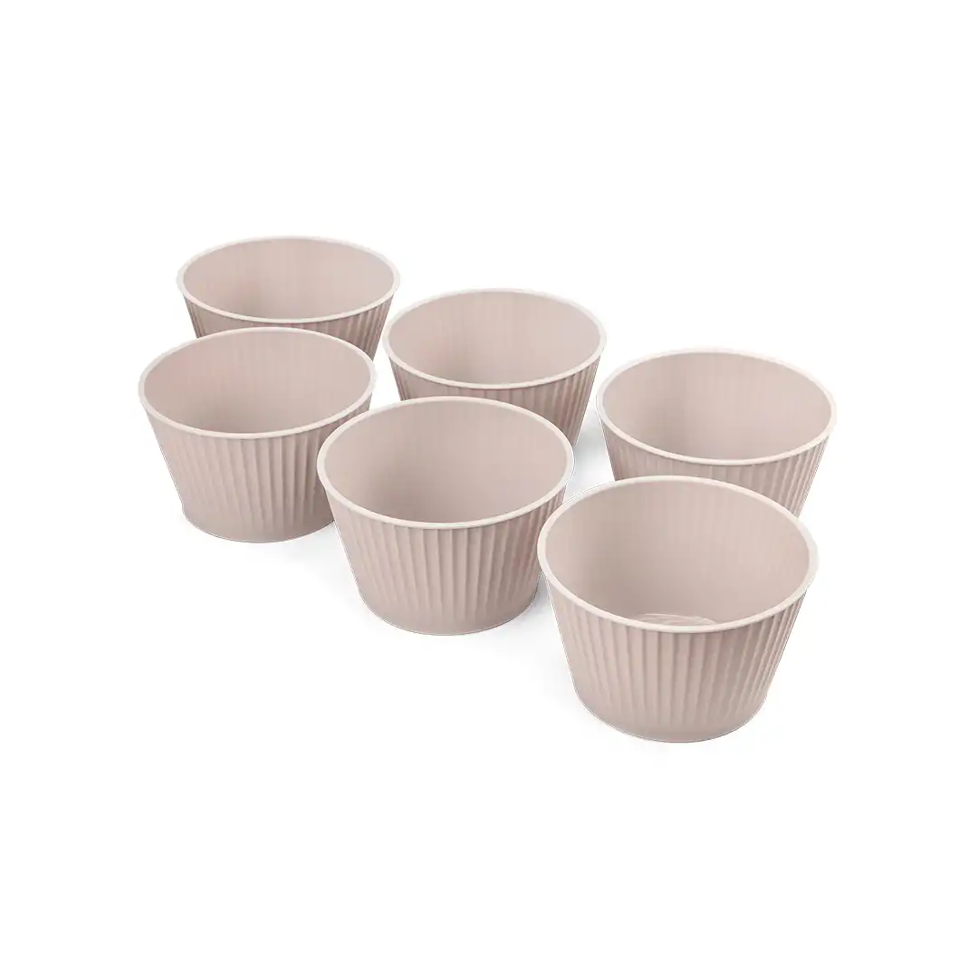 CONJUNTO 6 TIGELAS EM POLIPROPENO CINZA CLARO 11CM