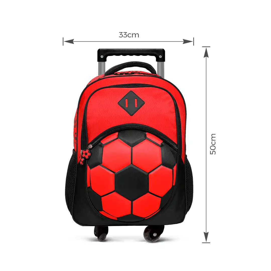 MOCHILA INFANTIL COM RODINHAS 50X33CM - VERMELHO