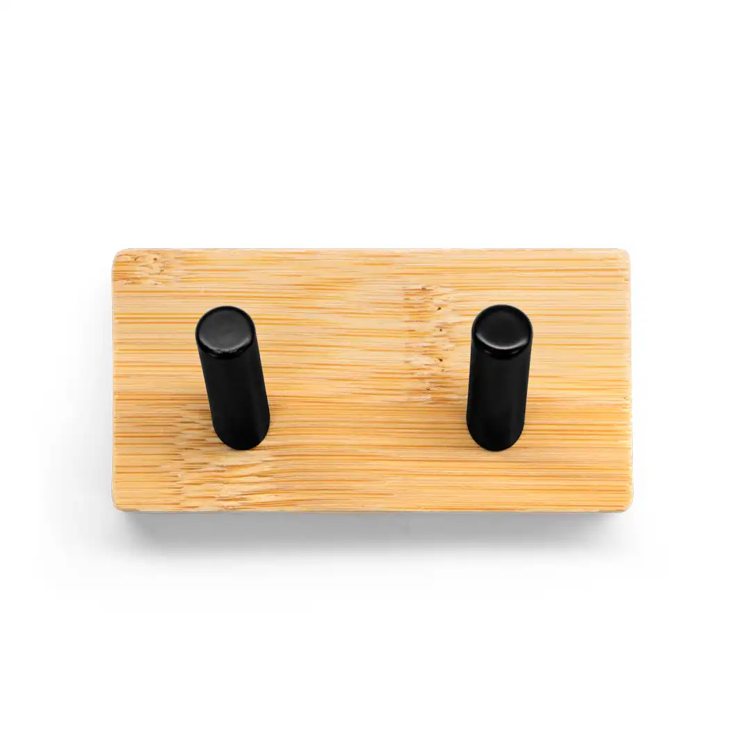 GANCHO ADESIVO DE PARADE EM BAMBU 2 SUPORTES - 9CM