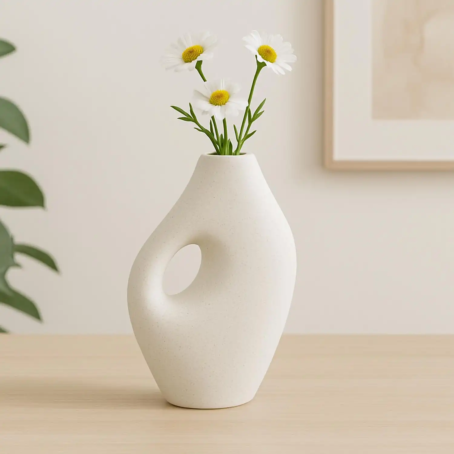 VASO PORCELANA DECORATIVO BRANCO
