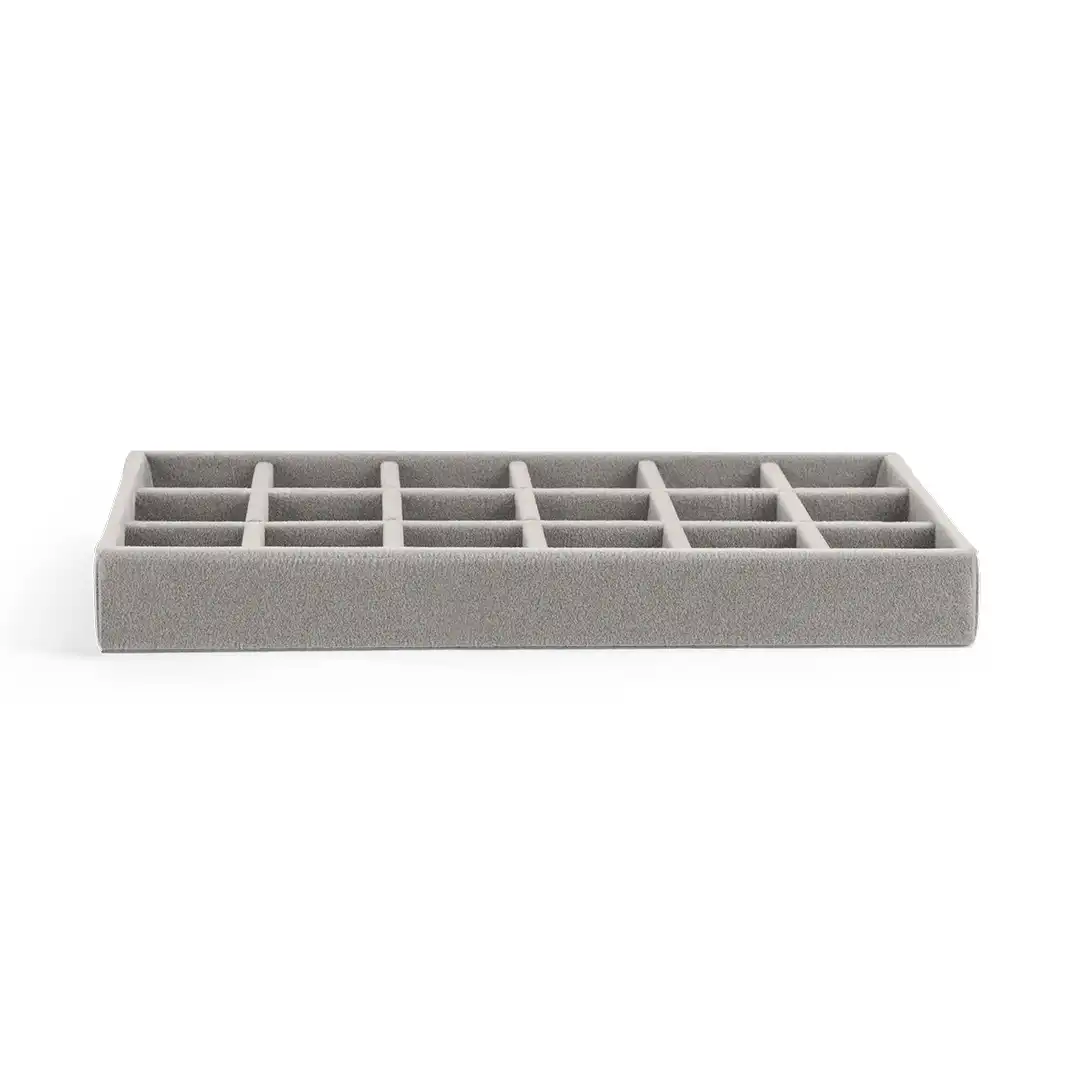 PORTA JOIAS DE MDF COM VELUDO 18 DIVISÓRIAS – 21x12,5x2,4CM