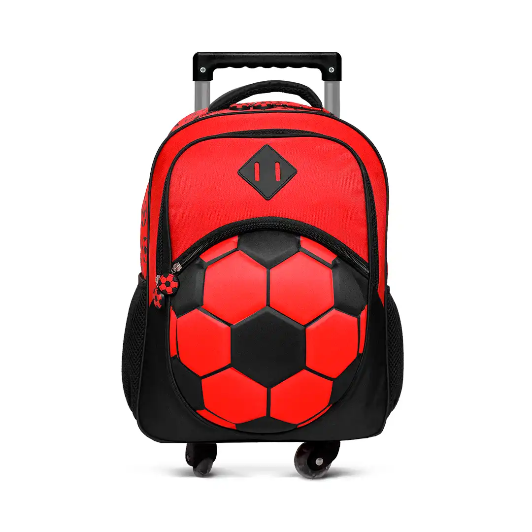 MOCHILA INFANTIL COM RODINHAS 50X33CM - VERMELHO
