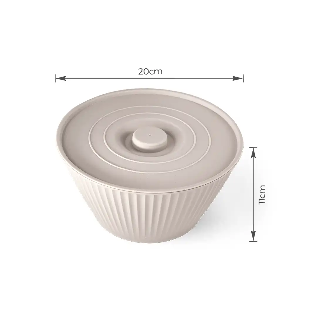 TIGELA COM TAMPA EM POLIPROPENO CINZA CLARO 20CM
