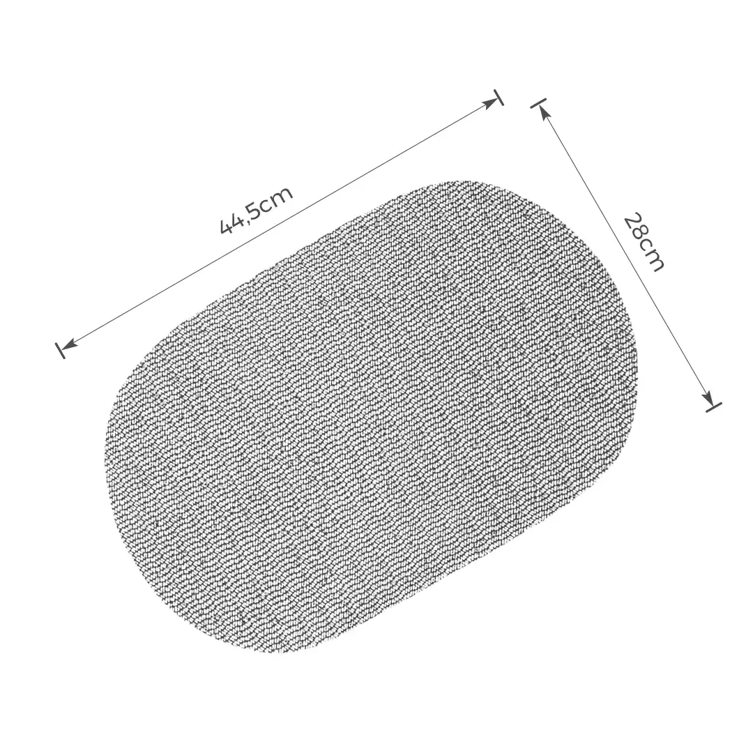 JOGO DE LUGAR AMERICANO OVAL CINZA – 4 UNIDADES PARA MESA