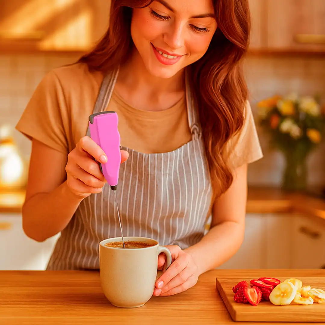 MINI MIXER PORTÁTIL ROSA A PILHAS AA