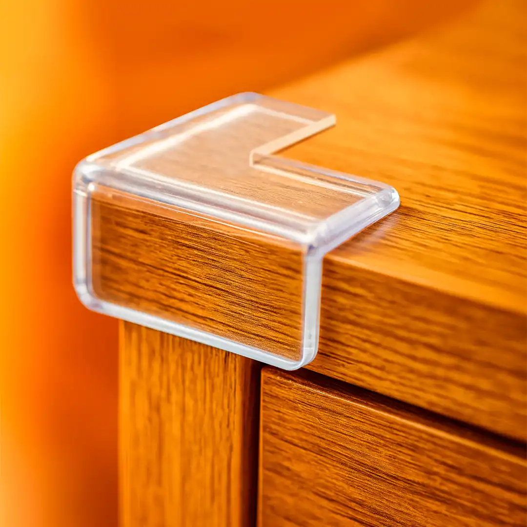 KIT 4 PROTETORES DE CANTO EM SILICONE TRANSPARENTE COM ADESIVO