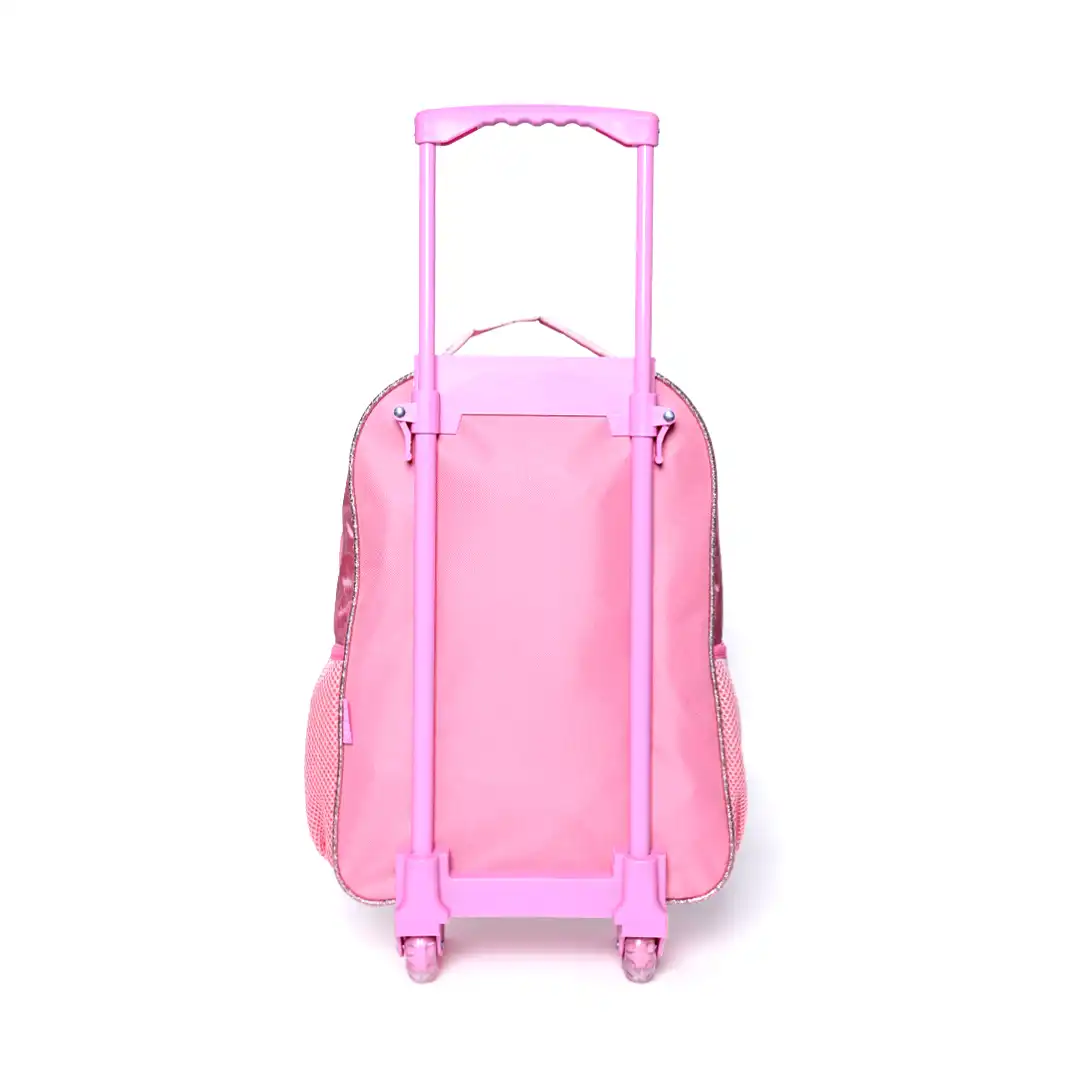 MOCHILA INFANTIL COM RODINHAS 3 PEÇAS - ROSA CLARO