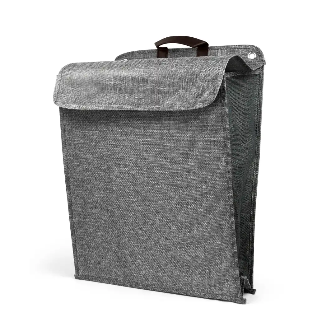 CESTA ORGANIZADORA PARA ROUPAS COM ALÇA E GANCHOS ADESIVOS – DOBRÁVEL E PENDURÁVEL