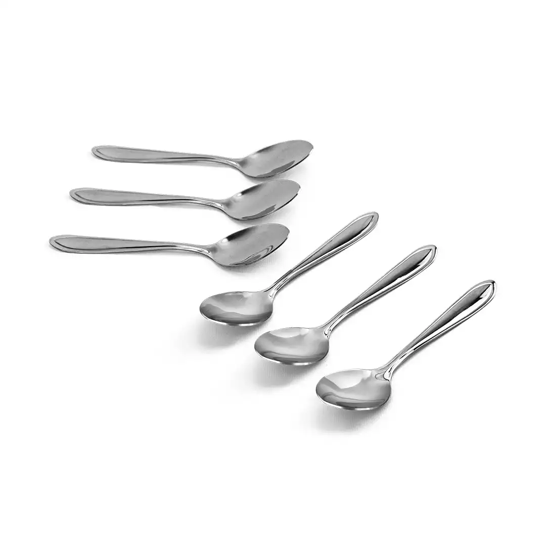 KIT DE COLHERES DE SOBREMESA EM AÇO INOX – 6 PEÇAS