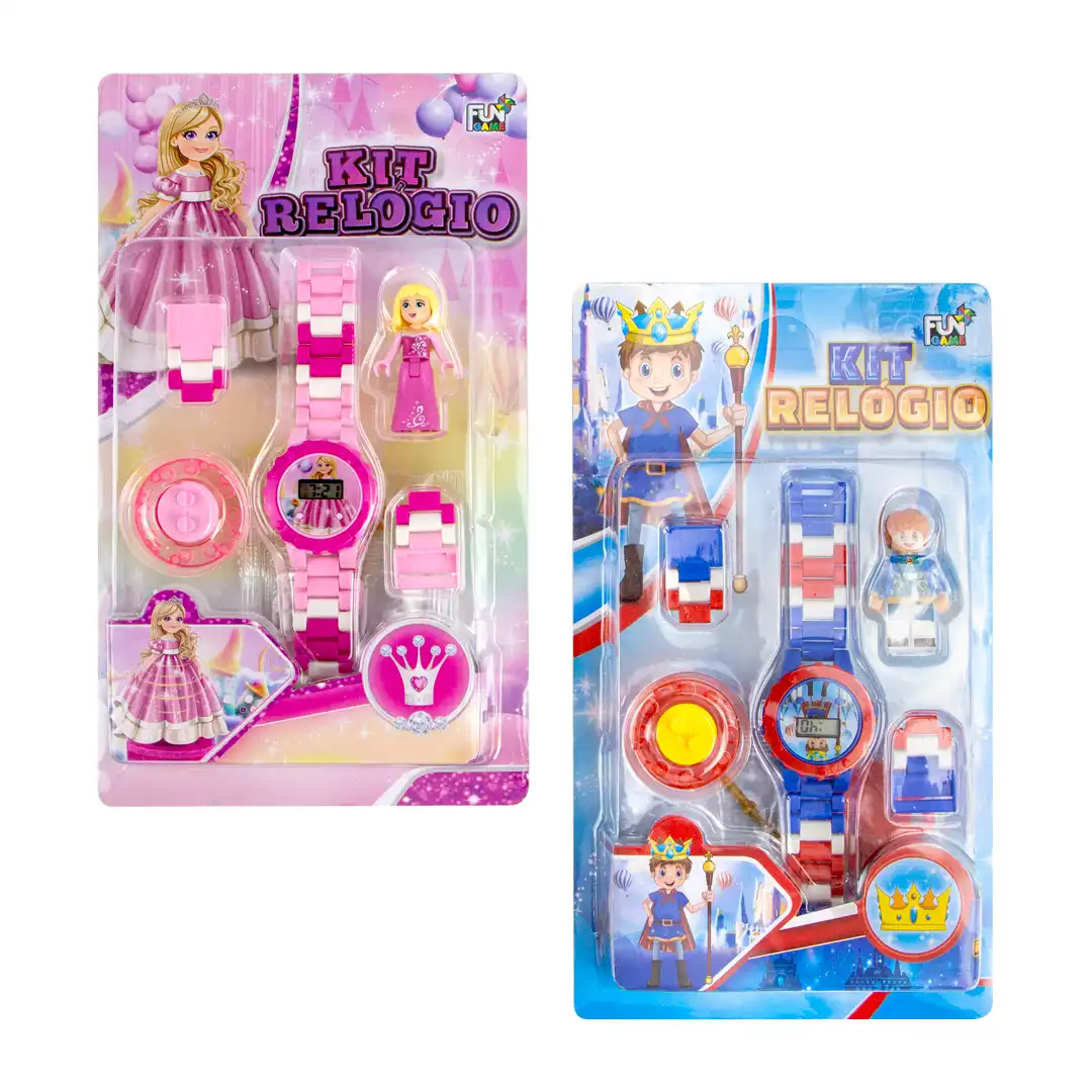 KIT RELÓGIO INFANTIL COM BONECO E ACESSÓRIOS -SORTIDO