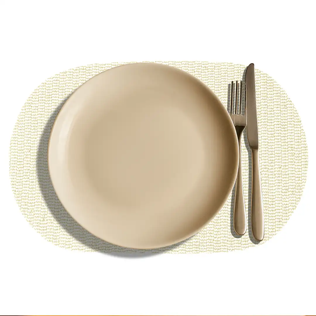 JOGO DE LUGAR AMERICANO OVAL BEGE – 4 UNIDADES PARA MESA