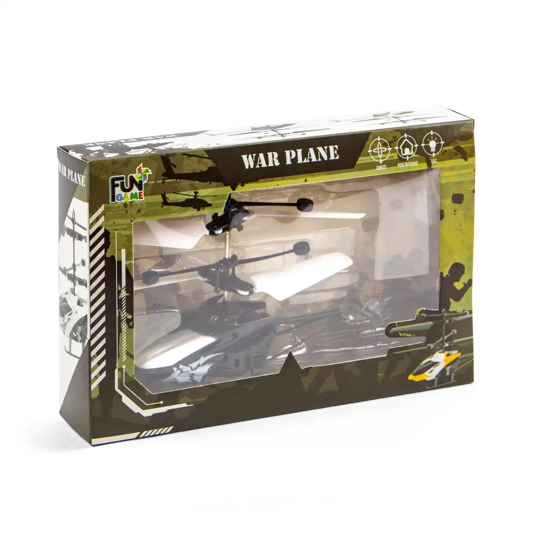 HELICÓPTERO DE BRINQUEDO WAR PLANE COM BATERIA RECARREGÁVEL 3,7V