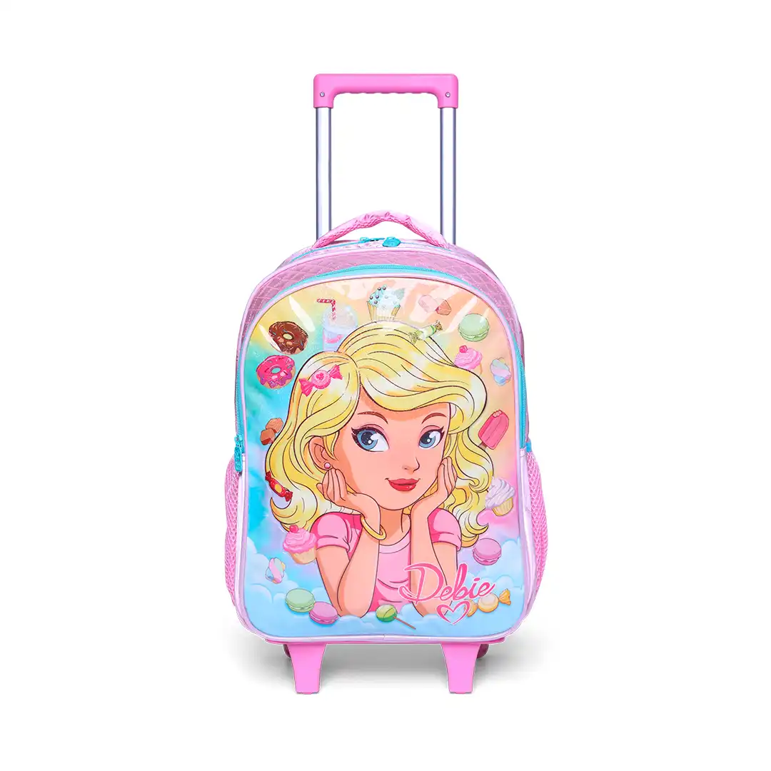 MOCHILA INFANTIL COM RODINHAS 47CM X 31CM ROSA
