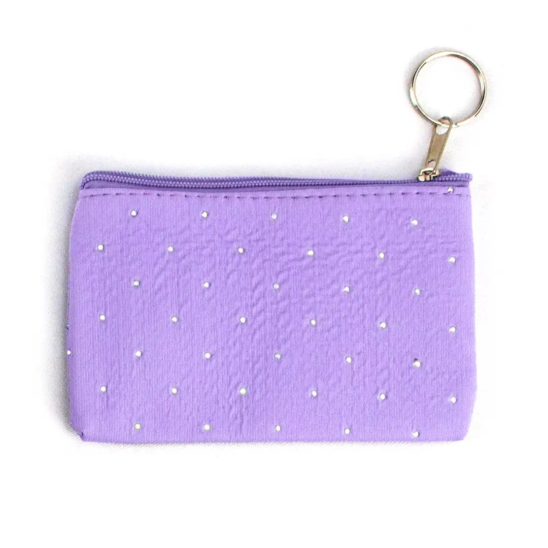 NECESSAIRE DE TECIDO COM ZÍPER E ARGOLA CHAVEIRO