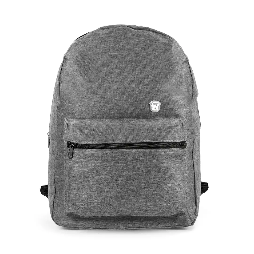 MOCHILA ESCOLAR EM POLIÉSTER 2 BOLSOS 39X29CM CINZA