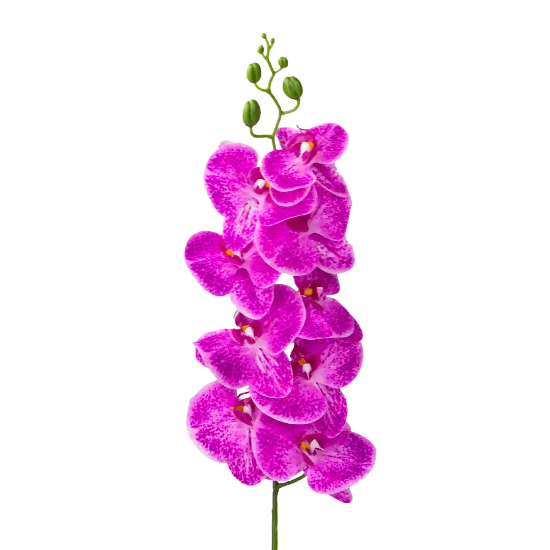 HASTE FLOR ARTIFICIAL ORQUÍDEA ROSA EM PLÁSTICO COM 95CM DE ALTURA