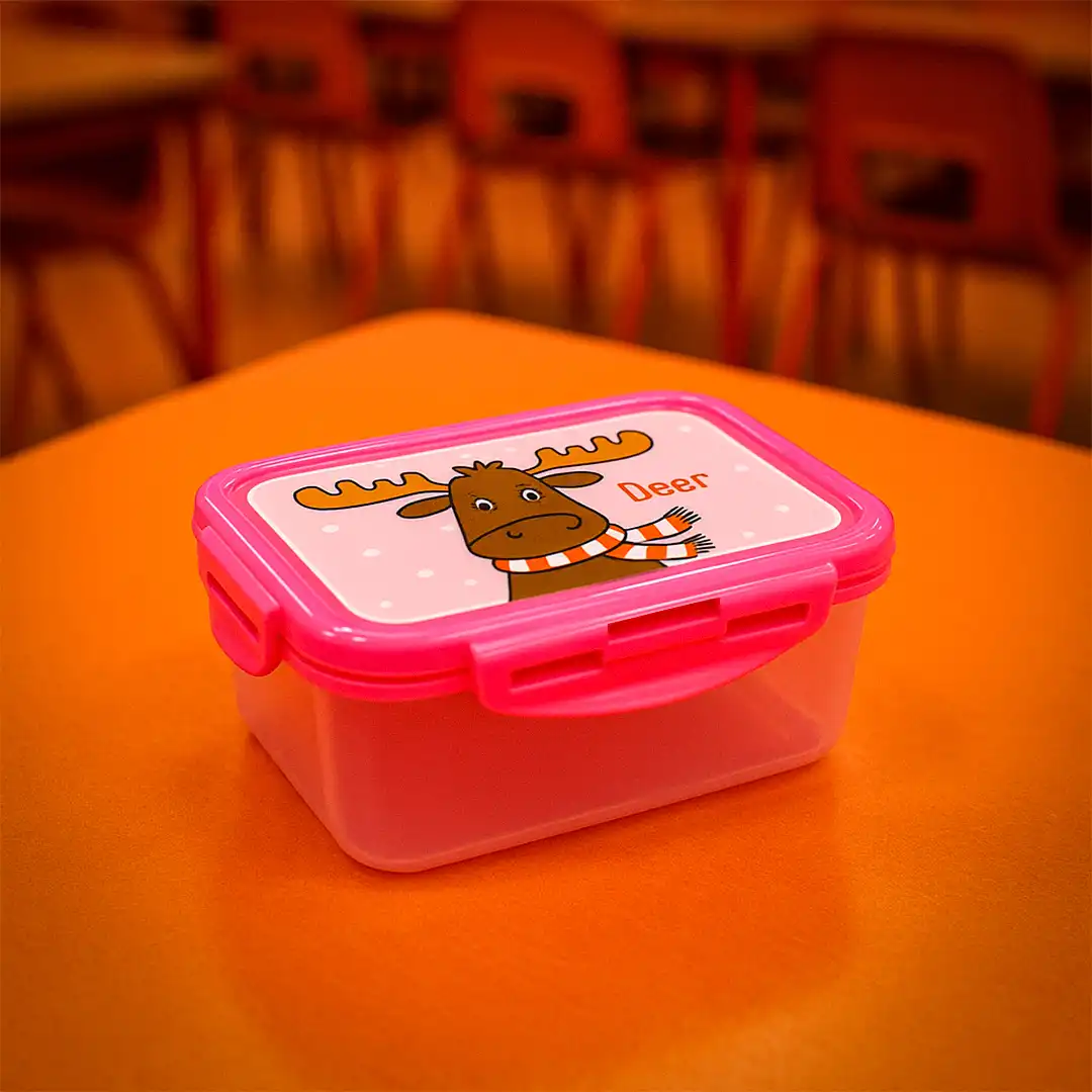 POTE LANCHERINHA INFANTIL RETÂNGULO COM TRAVA – 5 CORES SORTIDAS