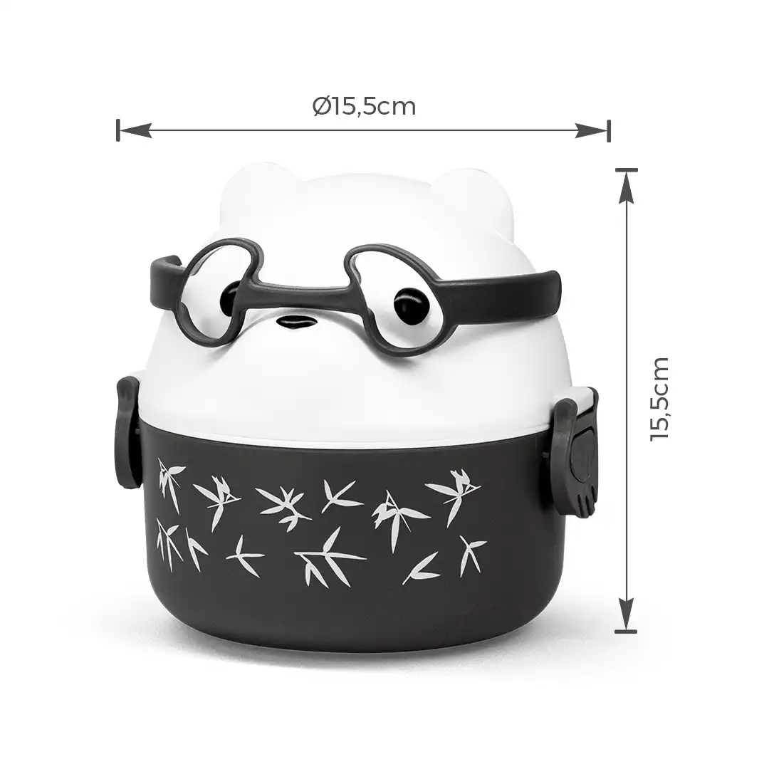 MARMITA INFANTIL COM TAMPA DE URSO E COLHER - 15,5CM