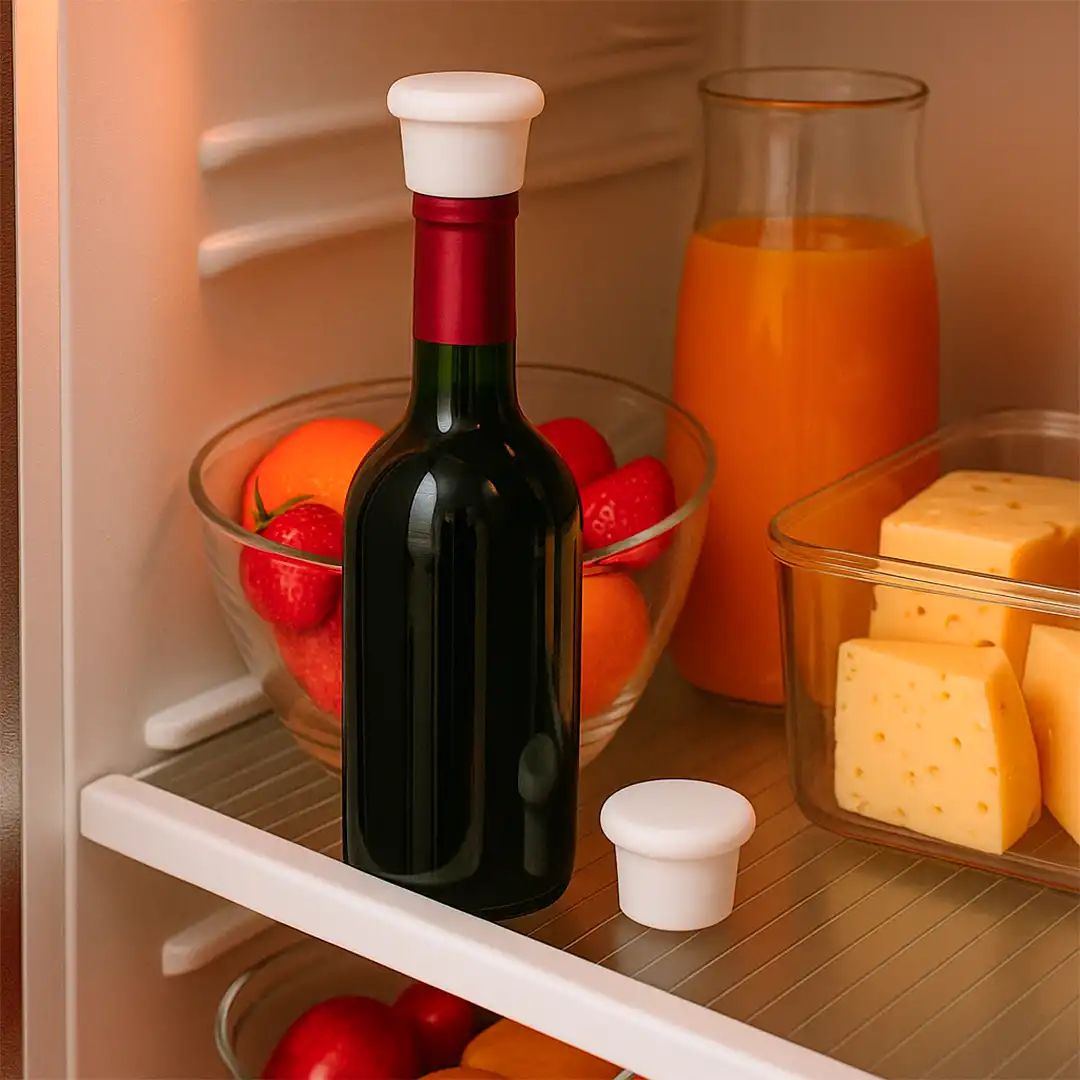 KIT 2 TAMPAS DE SILICONE PARA GARRAFAS