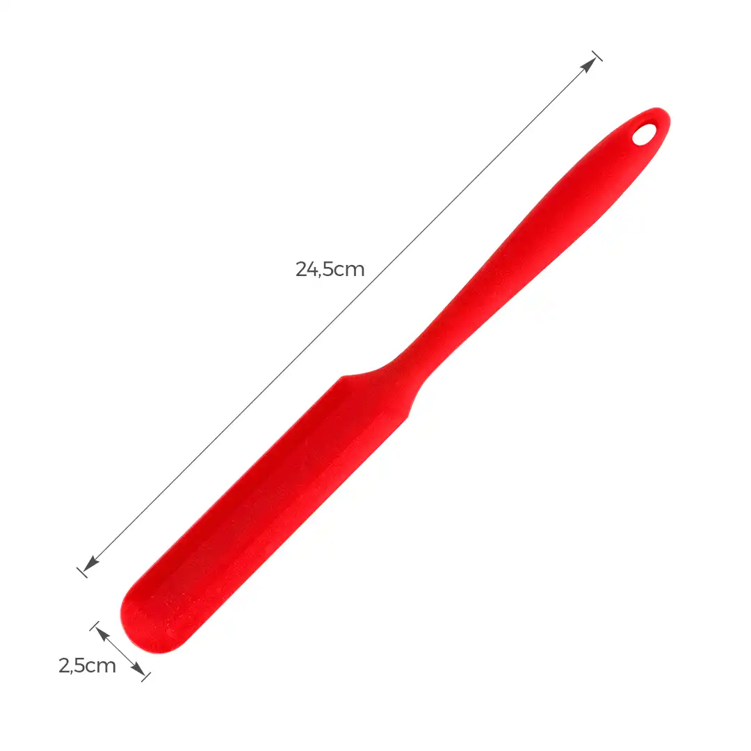 ESPÁTULA DE SILICONE RETA VERMELHA – 24,5CM