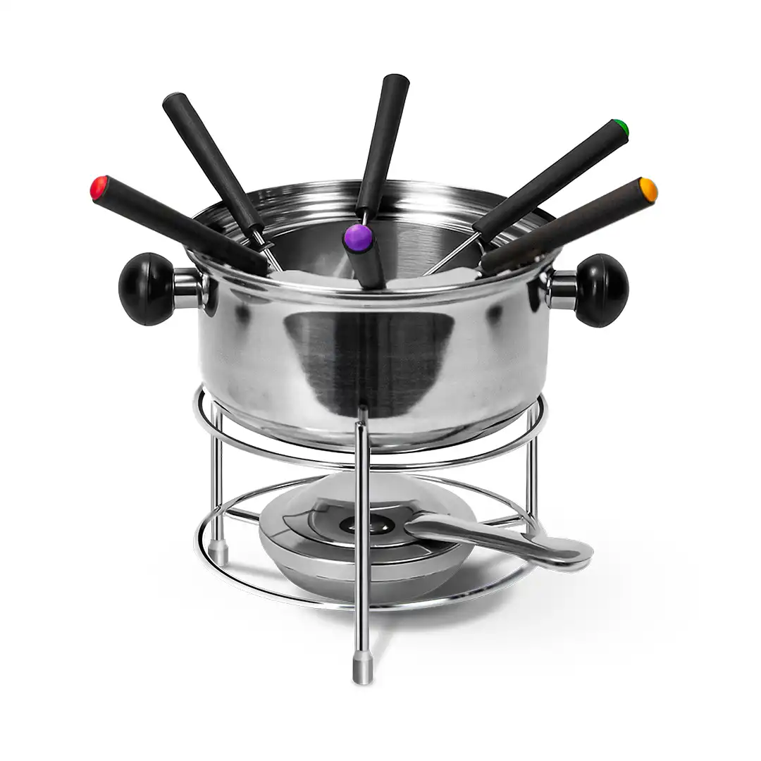 CONJUNTO PARA FONDUE CASITA EM AÇO INOX 10 PEÇAS COMPLETO