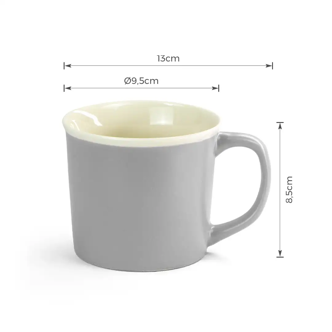 CANECA DE PORCELANA CINZA 340ML